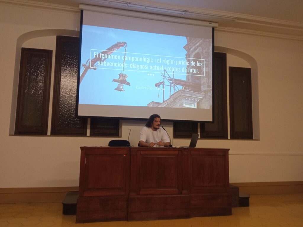 Segona ponència: El fenomen campanològic i el règim jurídic de les subvencions, a càrrec de Carles Riba, campaner de la Garriga i advocat de l'Oficina de Suport a la Iniciativa Cultural, de la Generalitat de Catalunya.